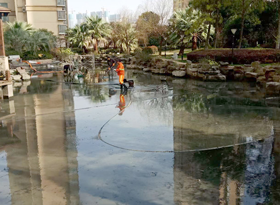 闽侯景观池淤泥清理